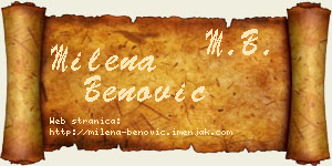 Milena Benović vizit kartica